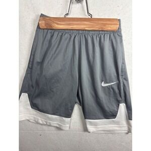 Nike Athletic Shorts boys Medium Grey Excellent Dri-FIT Mesh Pockets 1454